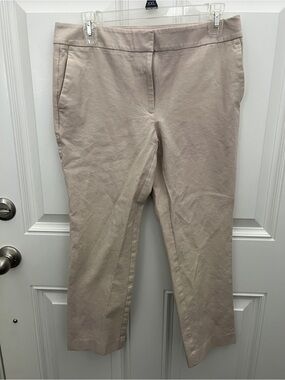 Ann Taylor Factory Signature Beige Cropped Dress Pants Womens 6 Stretch Trousers